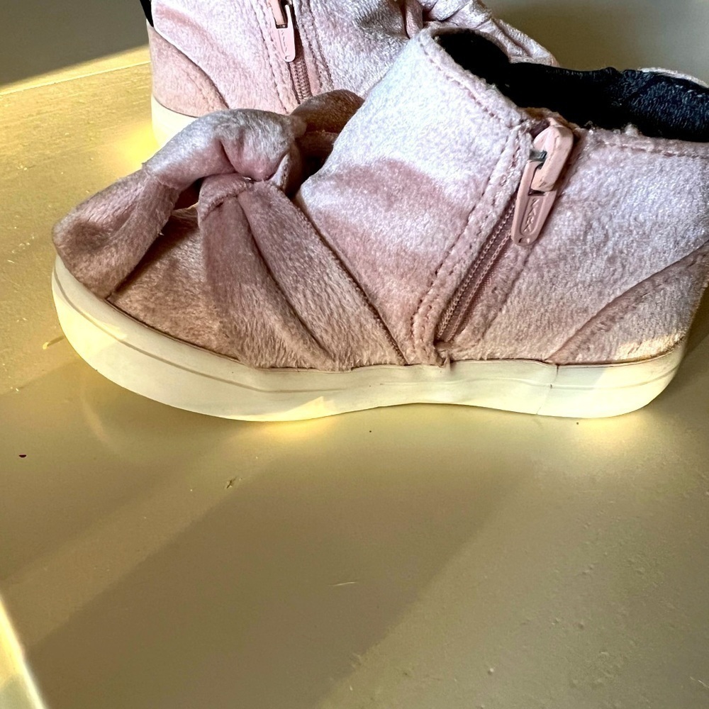 Pink Velvet Sneaker Boots with Bow Detail - Picture 7 of 7